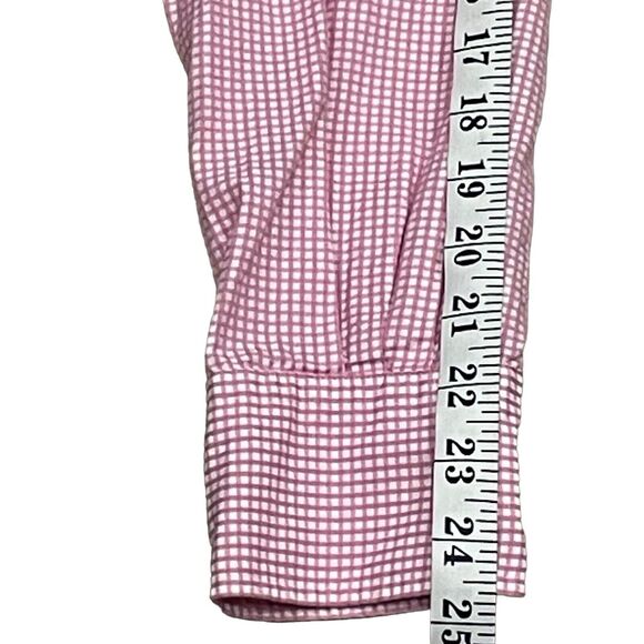 Mens Shirt 34.5 Luxury Gingham Pattern Button Up Wedding Workwear Office - Picture 7 of 9